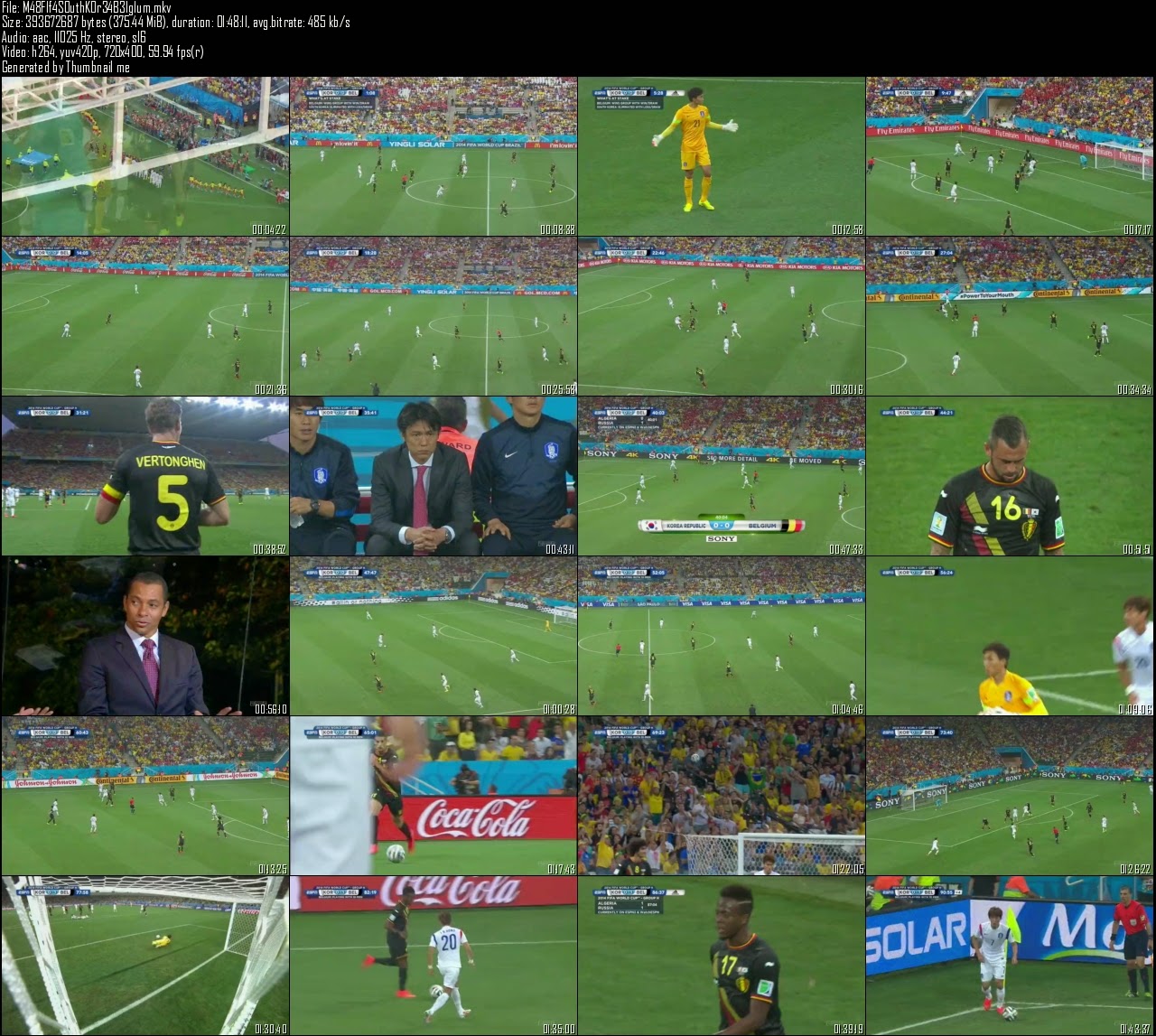 Fifa World Cup (2014) Korea Republic vs Belgium